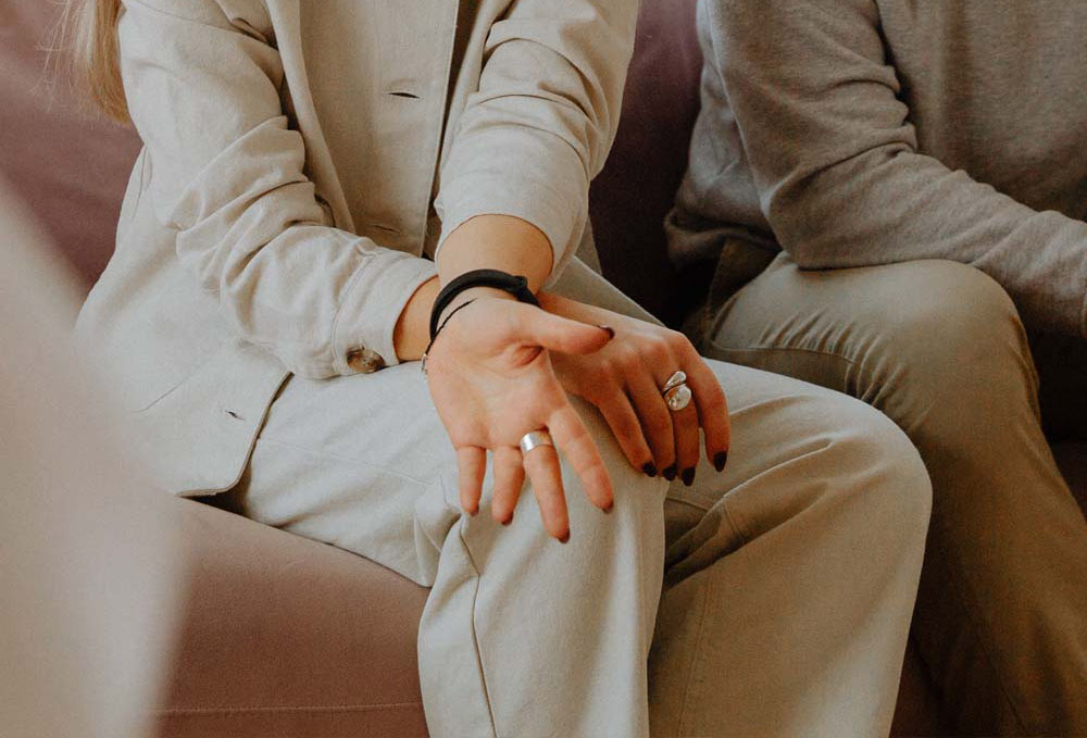 Couples Relationship counseling sitting on couch